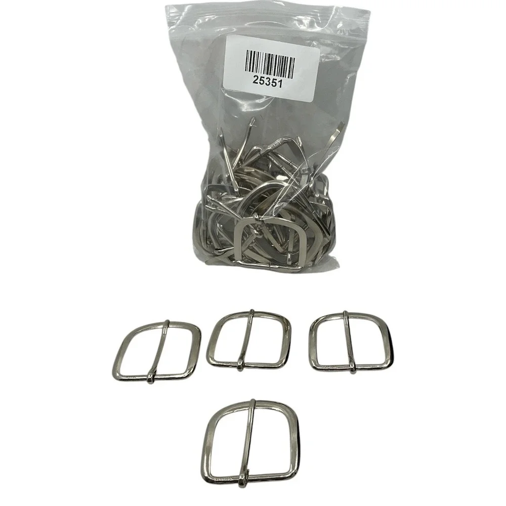 25 Pk Heel‎ Bar Buckle 1 1/2 Strap 38mm Nickel Plated Belt Buckle 2 1/8 Wide